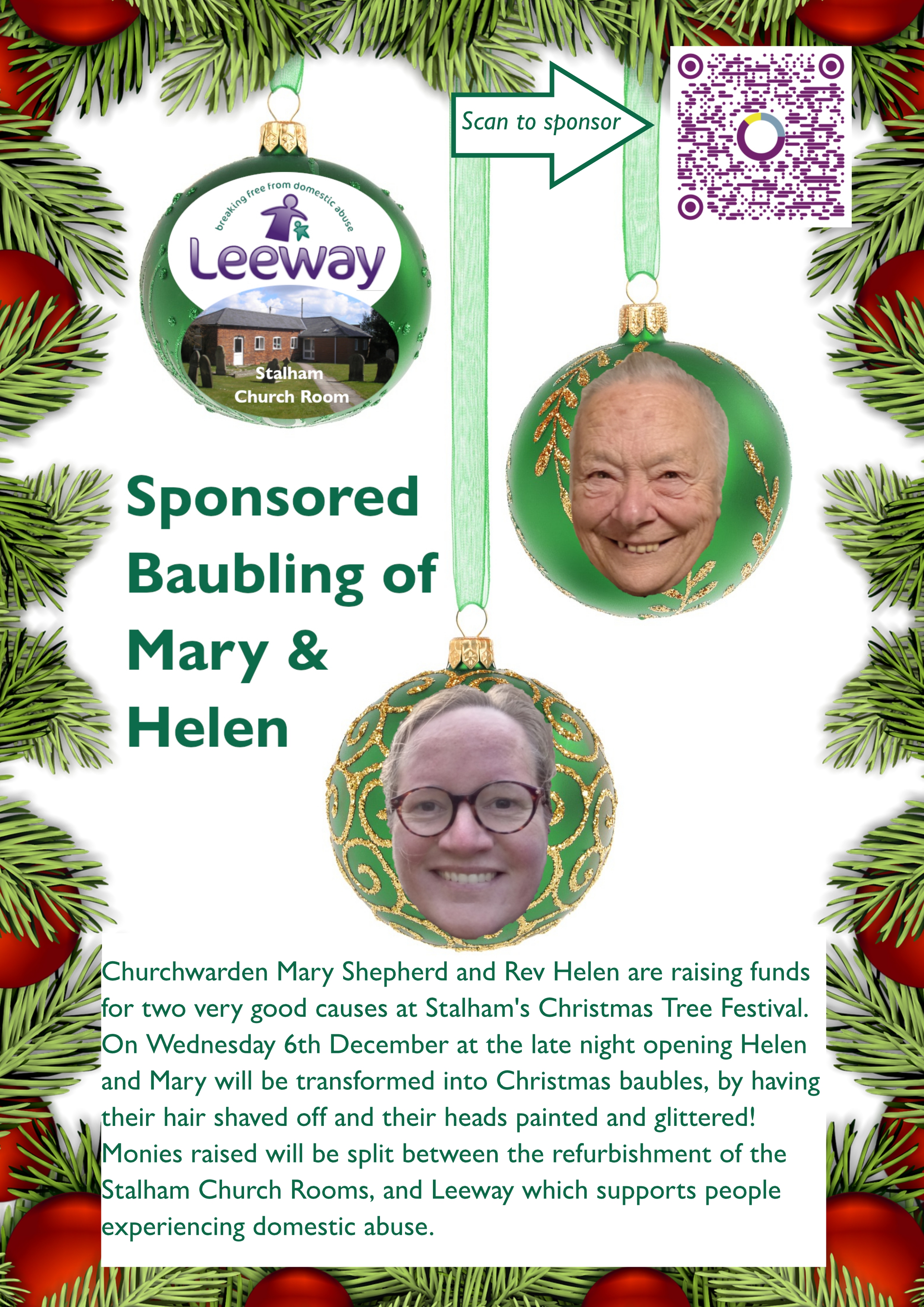 Sponsored baubling - raising money for Leeway and Stalham Church Rooms